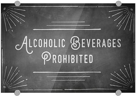 Cgsignlab | משקאות אלכוהוליים אסורים -פינת צ'אלק שלט אקרילי פרימיום | 18 x12